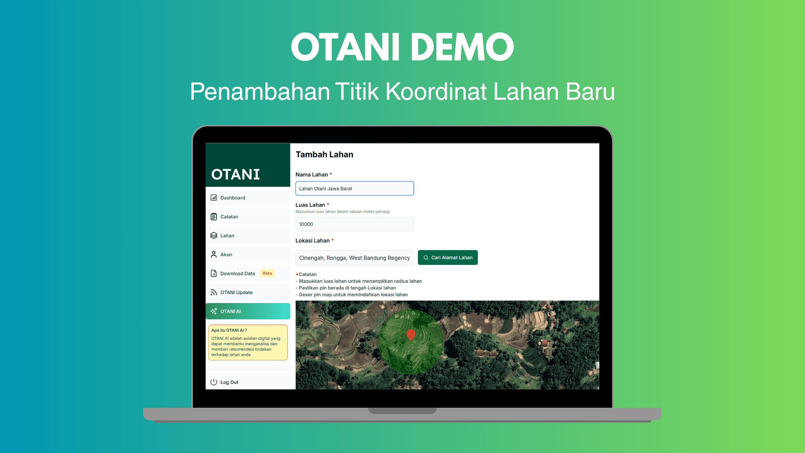 Penambahan Lokasi Lahan Pada Aplikasi Otani